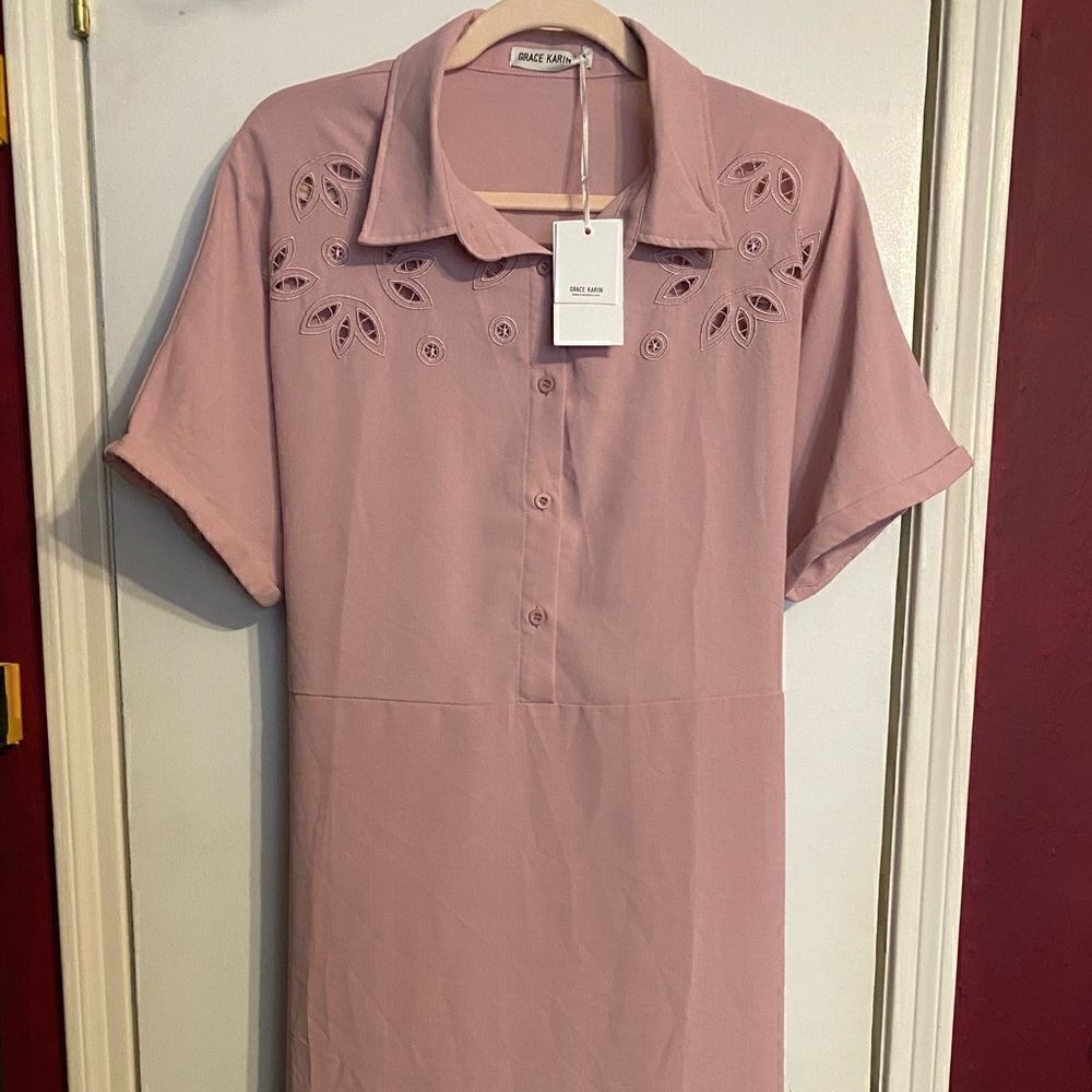 *NWT* Grace Karin Women’s XL Dusty Pink Dress with Cutouts